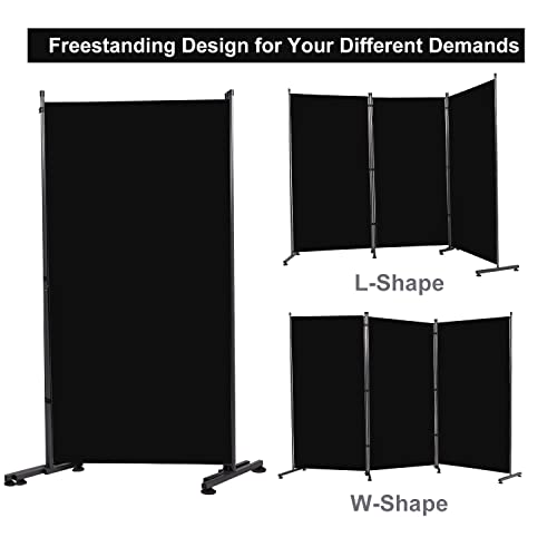 Room Divider 6FT Folding Privacy Screens, 3 Panel Partition Room Dividers w/Freestanding Design, Portable Wall Divider for Room Separtation, Fabric Room Divider Panel Sceen for Home Office Bedroom HOMSCREENER