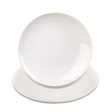 MR.R Set of 2 Sublimation Blanks White Ceramic Moon Plate with Stand,Porcelain Plates, 8 inch Round Dessert or Salad Plate, Lead-Free, Safe in Microwave, Oven, and Freezer MR.R