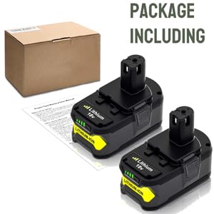 2 Pack 6.0Ah P108 18Volt Replacement Battery Compatible with Ryobi 18V Lithium-Ion Battery P109 P107 P105 P104 P103 P102 P190 (Green) - WoodArtSupply