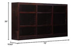 BOWERY HILL Traditional 36" Tall 9-Shelf Triple Wide Wood Bookcase in Cherry BOWERY HILL