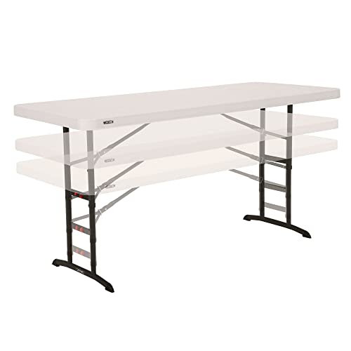 Lifetime Products 80565 Adjustable Height Folding Utility Table, 6' , Almond - WoodArtSupply