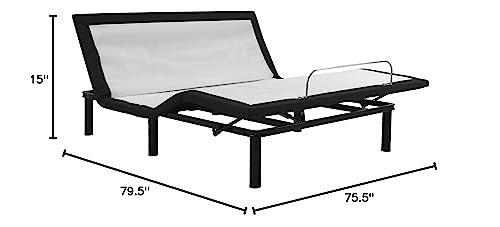 Blissful Nights e4 King Adjustable Bed Frame with Massage, Anti-Snore, Zero Gravity, USB Charging, Under Bed Lights, Wireless Remote Head and Foot Incline Blissful Nights