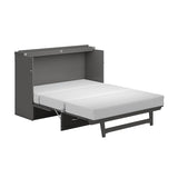 AFI, Northfield Murphy Bed Chest Queen with 6" Mattress, Storage Drawer & Built-in USB Charger, Grey AFI