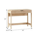 Walker Edison Office Writing and Computer Desk Spacious Desktop, Complementary in Living Spaces, 38 Inch, Reeded Lift-Top Coastal Oak Walker Edison