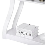 ZENY Console Table, Entryway Table with 3 Tier Storage Shelves, Narrow Long Sofa Table for Entryway, Living Room, Hallway, Couch, Foyer, White ZENY