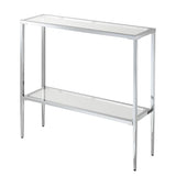 Convenience Concepts Nadia Chrome Entryway Table 31.5" - Contemporary Modern Sofa Console Table with Storage Shelf, Narrow Minimalist Hall Table for Living Room, Bedroom, Bathroom, Glass/Chrome Convenience Concepts