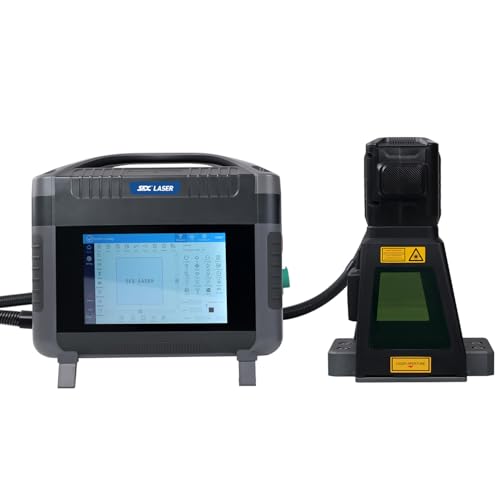 ZAC Portable Laser Marking Machine PRO Fiber Engraver Handheld Marker with 100 * 100mm Field Lens, Dual Power Supply MAX Laser Source 8" Touchscreen, Class II 0.874mW ZAC
