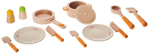 Hape Gourmet Play Kitchen Starter Accessories Wooden Play Set , White - WoodArtSupply