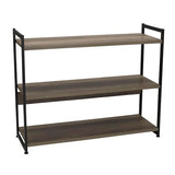Household Essentials Ashwood 3 Tier Storage Shelf with Metal, Grey Shelves – Black Frame Household Essentials