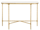 SAFAVIEH Couture Collection Janowsky Brass & White Marble Console Table SAFAVIEH
