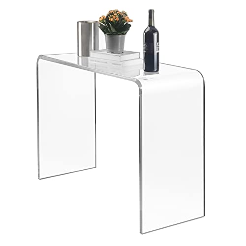 NEJHC Acrylic Console Table, 37.5” L Thick Modern Entryway Table for Hallway, Living Room, Clear Acrylic Desk, 37.5” W x 29.25” H x 15.25” D, 220LBS Weight Capacity NEJHC