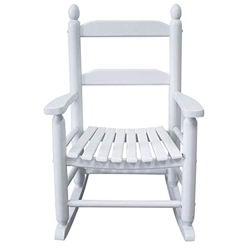 Rockingrocker - K079WT Durable White Child’s Wooden Rocking Chair/Porch Rocker - Indoor or Outdoor - Suitable for 3-7 Years Old Rockingrocker
