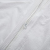 100% Washed Cotton Duvet Cover Queen Size, White Linen Like Breathable Natural Bedding Set (No Comforter), 90x90 Inches LOVQUE