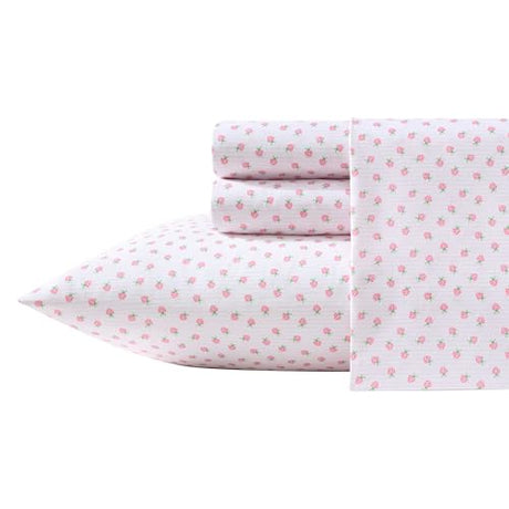 Laura Ashley Kids - Twin XL Sheet Set, Soft & Wrinkle-Resistant Toddler Bedding Set, Deep Pockets, Girl Bed Sheets with Matching Fitted Sheet & Pillowcase (Sweet Lady Bugs Pink) Laura Ashley