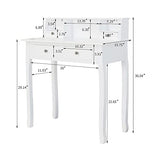 DMAITH Small White Writing Desk with Hutch – 32" Home Office Desk with Drawers | Compact Computer Desk, Vanity Makeup Table for Bedroom or Study Room DMAITH