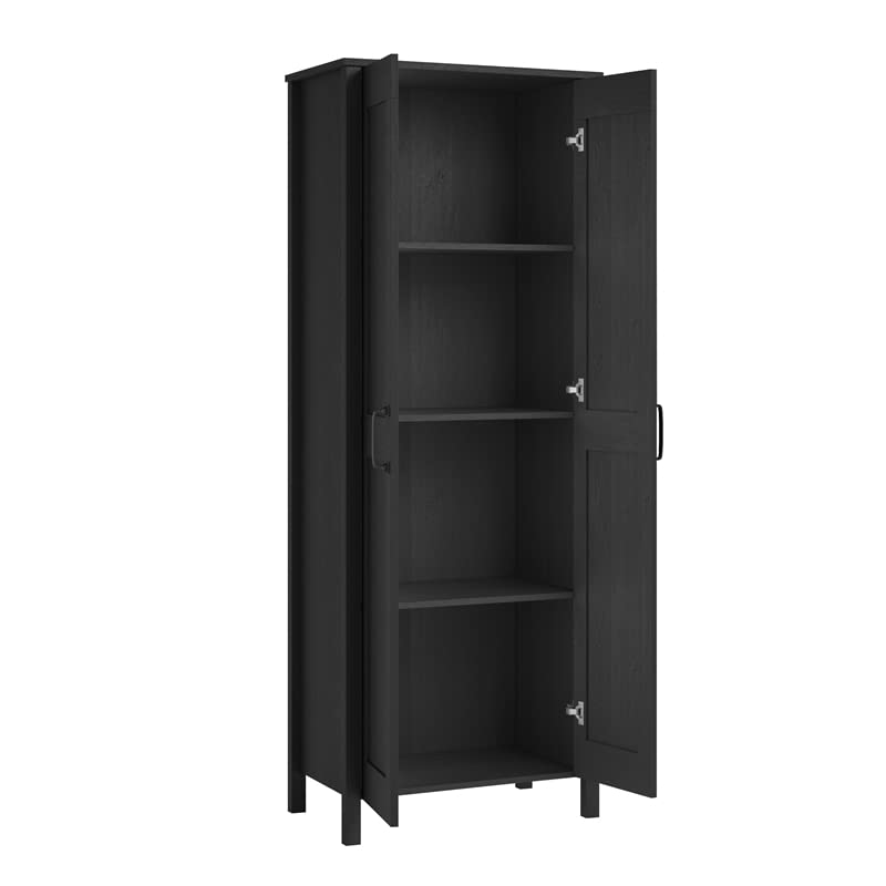 Sauder Miscellaneous 2-Door Storage Cabinet, L: 27.09" x W: 15.39" x H: 72.05", Raven Oak Finish Sauder
