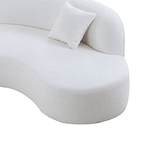Luxury Modern Style Cloud Curved Sofa with Right Hand Facing Chaise Lounge, Oversized Boucle Couch 2-Piece Set for Living Room, Apartment, Cream Sectional Eafurn