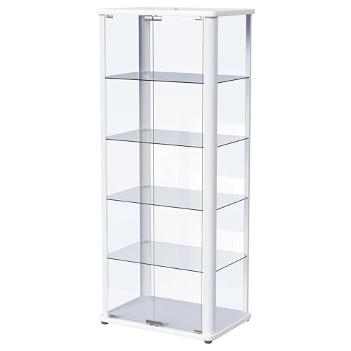 Coaster Home Furnishings Aero 5-Shelf Display Curio Cabinet with LED Lighting White Coaster Home Furnishings