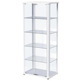 Coaster Home Furnishings Aero 5-Shelf Display Curio Cabinet with LED Lighting White Coaster Home Furnishings