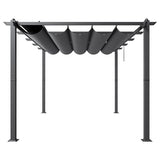 VEVOR 10'x13' Outdoor Retractable Pergola with Canopy, Aluminum Pergola with Retractable Canopy, Modern Pergola with Sun Shade Canopy for Patios, Gardens, Decks, Backyards (Gray) VEVOR