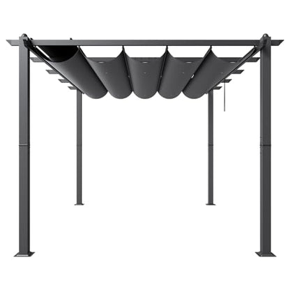 VEVOR 10'x13' Outdoor Retractable Pergola with Canopy, Aluminum Pergola with Retractable Canopy, Modern Pergola with Sun Shade Canopy for Patios, Gardens, Decks, Backyards (Gray)