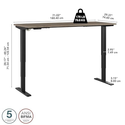 Bush Business Furniture Move 40 Electric Height Adjustable Desk with Black Base, Ergonomic Sit-Stand Computer Table for Home and Professional Office, - WoodArtSupply