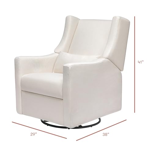 Babyletto Kiwi Recliner and Swivel Glider in Performance Cream Eco-Weave, GREENGUARD Gold Certified, Manual Recline, Water Repellant + Stain Resistant Fabrics