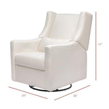 Babyletto Kiwi Recliner and Swivel Glider in Performance Cream Eco-Weave, GREENGUARD Gold Certified, Manual Recline, Water Repellant + Stain Resistant Fabrics