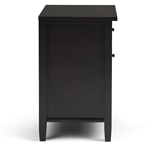 SIMPLIHOME Warm Shaker SOLID WOOD 24 Inch Wide Transitional Bedside Nightstand Table in Hickory Brown, For the Living Room and Bedroom SIMPLIHOME