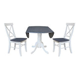 IC International Concepts Chairs Dining Table Set, White/Heather Gray IC International Concepts