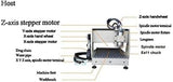 MOCHAG USB CNC 6090 Router Machine Kit MACH Control, 4 Axis 1.5 KW VFD Water-Cooling Spindle Motor+ 3D Milling Engraving Machine, Engraver Milling 3D Cutting Machine w/Control Box, Handwheel MOCHAG