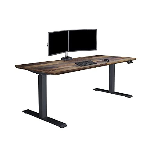 Vari Classic Electric Standing Desk - VariDesk Height Adjustable Sit/Stand Desk - Dual Motor with Memory Presets, Stable T-Style Legs - Gaming or Home Office Workstation - 72”x30”, Reclaimed Wood Vari