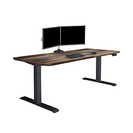 Vari Classic Electric Standing Desk - VariDesk Height Adjustable Sit/Stand Desk - Dual Motor with Memory Presets, Stable T-Style Legs - Gaming or Home Office Workstation - 72”x30”, Reclaimed Wood Vari