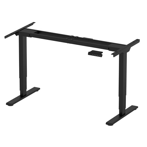FLEXISPOT E6 Dual Motor Standing Desk Frame 3 Stages Electric Height Adjustable Stand Up Desk Frame Only ((Black) FLEXISPOT