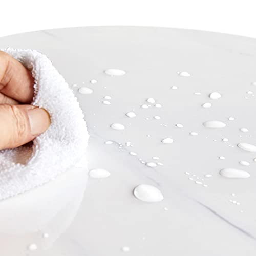 Yaheetech Faux Marble Coffee Table, 35.5in Round Coffee Table with Metal Legs for Living Room, Modern Center Table for Home & Office, White and Gold Yaheetech