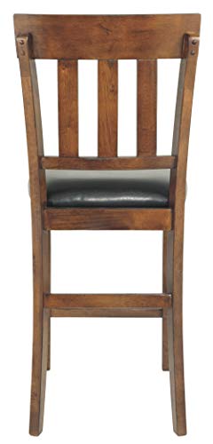 Signature Design by Ashley Ralene Traditional 26" Counter Height Faux Leather Seat Barstool, 2 Count, Brown Signature Design by Ashley