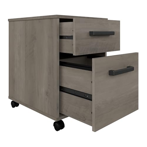 Bush Furniture City Park Industrial Writing Desk with Mobile File Cabinet, 60W, Driftwood Gray - WoodArtSupply