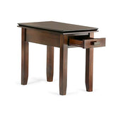 SIMPLIHOME Artisan SOLID WOOD 14 inch wide Rectangle Narrow End Side Table in Russet Brown with Storage, 1 Drawer, for the Living Room and Bedroom SIMPLIHOME