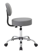 Boss Office Products Be Well Medical Spa Professional Adjustable Drafting Stool with Back, Grey (B245-GY) Boss Office Products