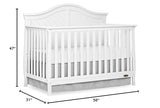 Dream On Me Kaylin 5-in-1 Convertible Crib in White, Greenguard Gold Certified 56x31x47 Inch (Pack of 1) Dream On Me