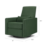 DaVinci Piper 360° Swivel Rocker Recliner Chair - Glider Rocking Chair for Nursery and Living Room - GREENGUARD Gold, FSC & Certi-PUR US Certified - Ultra Comfy Nursery Glider Recliner - Pine Green DaVinci