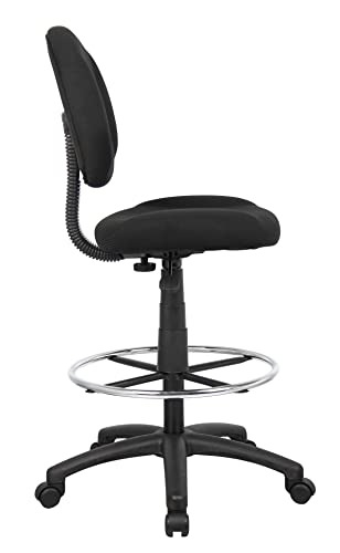 Boss Office Products Ergonomic Works Drafting Chair without Arms in Black Boss Office Products