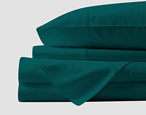 Egyptian Cotton Sheets Super Single (48" x 84") Size Sheet Set, 4 Piece Bed Sheets, Bedding Sheets & Pillowcases, Super Single Size, Fits 6-9" Deep Pocket Sheets, 400-TC Cotton Sheets, Teal Quality Linen