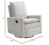 Oxford Baby Uptown Upholstered Swivel Glider & Recliner Nursery Chair, Sand Oxford Baby