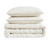 WDCOZY Boho Ivory Twin Quit Size Bedding Sets with 1 Pillow Sham, Cream White Farmhouse Lightweight Soft Bedspread Coverlet for All Season, 2 Pieces, 68x90 inches WDCOZY