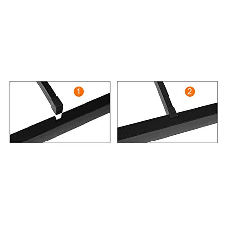 Liink1Ga Twin Size Daybed Frame, Day Bed Black Metal Daybed Frame with Headboard, Mattress Platform Base Box Spring Replacement Sofa Bed for Living Room Guest Room/Style X/Black Liink1Ga