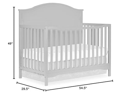 Dream On Me JPMA & Greenguard Gold Certified Grace 5 in 1 Convertible Crib Made with Sustainable New Zealand Pinewood in Pebble Grey, Non-Toxic Finish