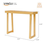 VINGLI 42.9" Entryway Table, Solid Wood Console Table, Narrow Sofa Table Behind Couch, Thin, for Living Room, Entrance, Hallway, Foyer, Bedroom, Office, Natural Wood VINGLI