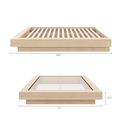 Nexera Marconi Natural Blonde Oak Platform Bed Frame - WoodArtSupply