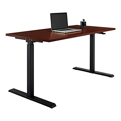 Realspace® Magellan 60" W Pneumatic Height-Adjustable Standing Desk, Cherry Realspace